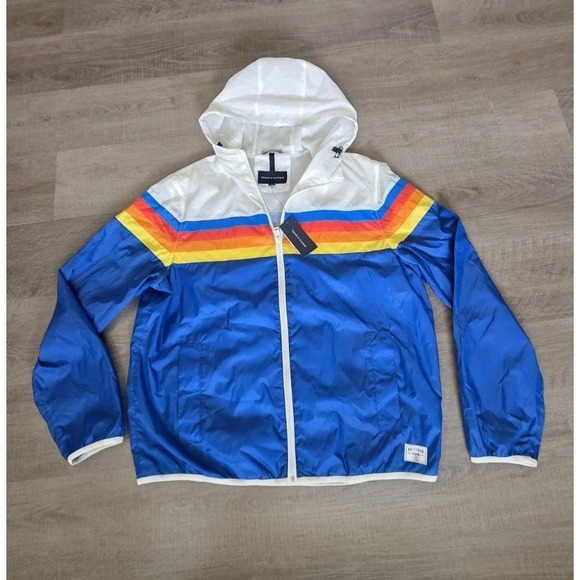 Tommy Hilfiger Mens XL Windbreaker Sunshine Jacket Mesh Lined Hooded Full Zip‎ - Picture 1 of 9